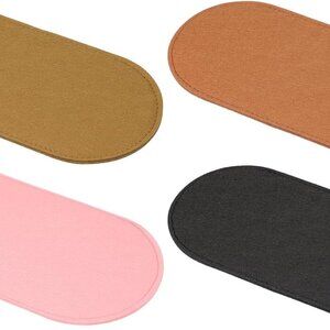 Felt Bag Base Shaper 4 pcs Oval Dark Brown Pink for Handbags Totes